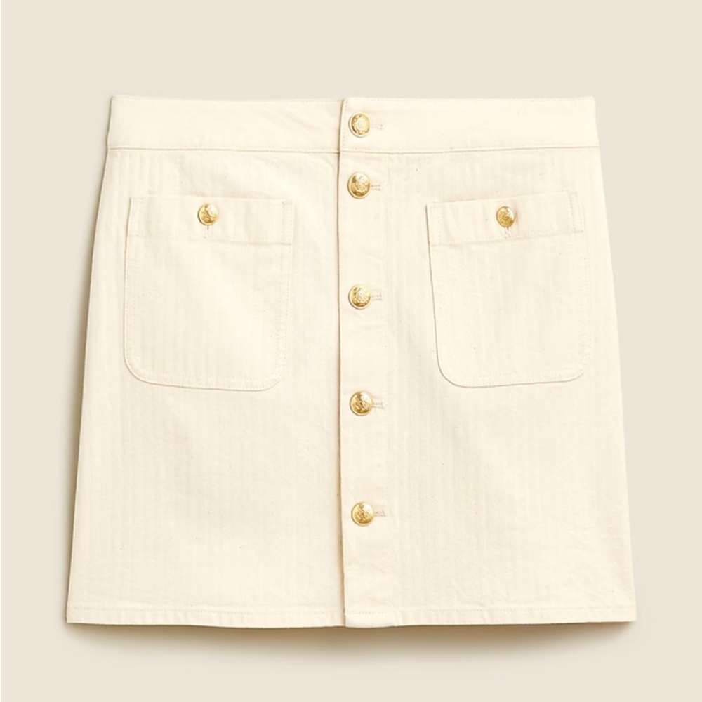 J. Crew Denim Ecru Mini Skirt